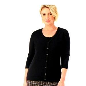 NEW Isaac Mizrahi 3/4 length sleeve cardigan. Black 2X